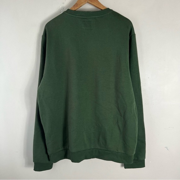 Guess Olive Green Men’s Crew Neck Cotton Blend Sweatshirt Sweater Size XL NWT - Picture 2 of 10